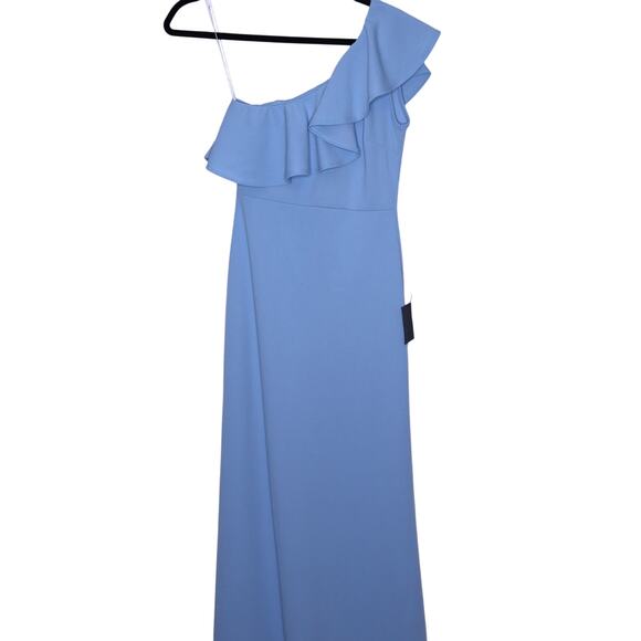 LULUS NEW Last Forever One-Shoulder Ruffled Maxi Dress Powder Blue Women's S - Picture 1 of 13